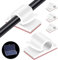 50pcs Large Cable Clips with Storage Box, White Adhesive Cable Holder Clips, Outdoor Light Wire Clips Cable Tidy Hooks Cord Organiser for Cable Management, Home Office Desk Wall, 14x20mm