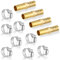 4 Pack 10mm Brass Barb Hose Fitting Straight Connector Coupler, Air Hose Connectors Hose Repair Kit, 2 Way Straight Air Hose Fittings with 8 PCS Stainless Steel Pipe Clamps for Water Fuel Air Gas