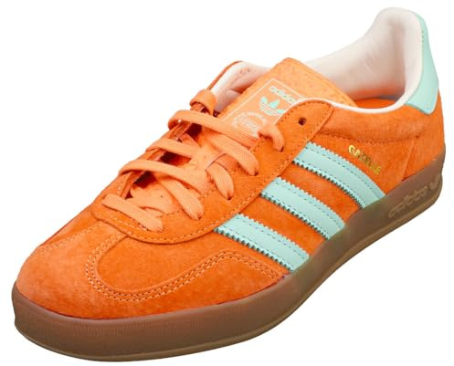 adidas Men's Gazelle Indoor Sneaker, Easy Orange/Clear Mint/Gum, 11.5