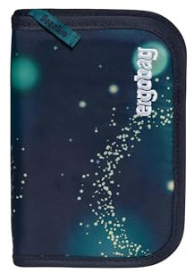 ergobag Federmäppchen Set 22-teilig, Lyra Buntstifte, Stundenplan-Fach, Kleingeld Fach, Lineal RaumfahrBär - Dunkelblau