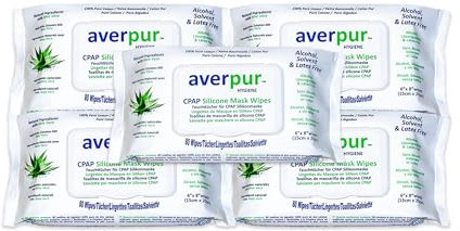 CPAP Reinigungstücher, Maxi Deal, 5 x 80 averpur™ Maskentücher mit Aloe Vera,100% reine Baumwolle