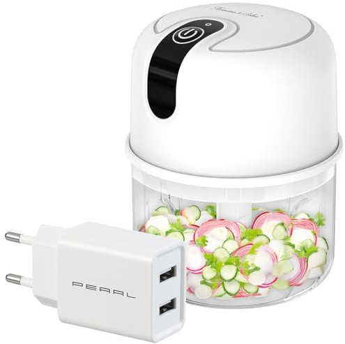 Rosenstein & Söhne Zwiebelschneider: Kompakter Akku-Zerkleinerer & Mini-Mixer, 200 ml, inkl. Netzteil (Mini Mixer USB, Elektrischer Multizerkleinerer, Gewürzmühle)