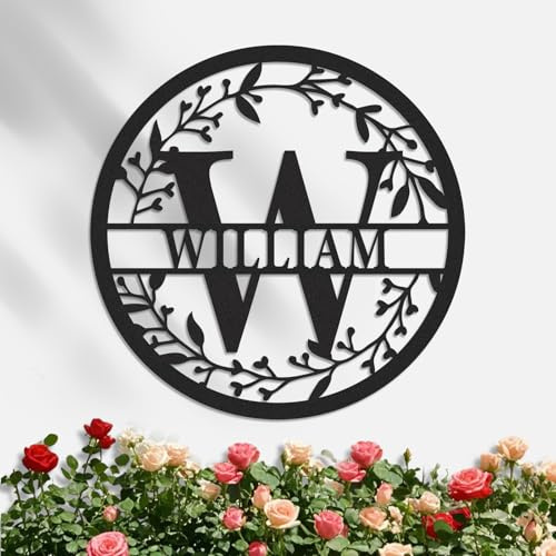 Personalisierte Metall Namensschilder, Nachnamensschilder für Zuhause, Geteiltes Buchstabenmonogramm Wanddekor, Hochzeitsgeschenke für Paare 2025, Familienschild, Außenmetallkunst