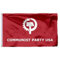 CPUSA-Flagge, Kommunistische Party, USA, rotes Banner, Gartenhaus, Banner, Dekoration, doppelt genäht, Polyester mit Messingösen, 90 x 150 cm