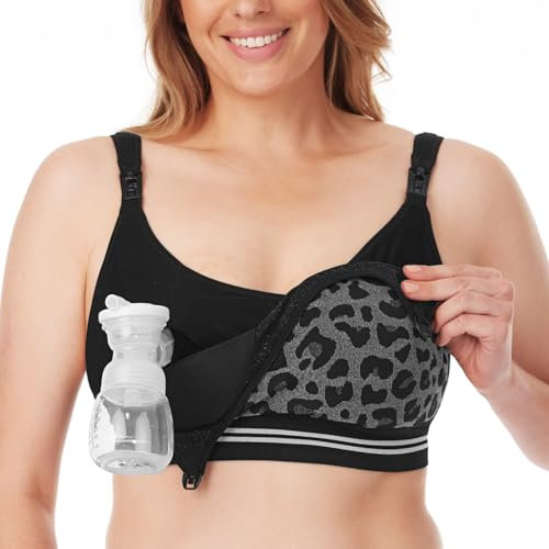 momcozy Seamless 4-in-1 Pumping Bra Hands Free, CozyFitClasp Pumping & Nursing Bras,Supportive Breast Pump Bra
