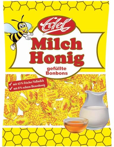 Milch Honig - Bonbons crémeux au lait et au miel, parfaits pour une gourmandise sucrée et apaisante - Compatible avec Edel - 90 g