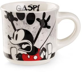 Egan Mini tazza da 80 ml, motivo: MICKEY I AM & MINNIE I AM, tazza da collezione in porcellana, adatta al microonde e alla lavastoviglie, regalo per gli amanti del caffè e del tè (grigio mickey)