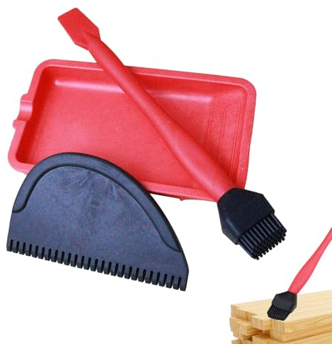 Silicone Glue Applicator Kit, 3Pieces Woodworking Glue Applicator Set, Complete Woodworking Kit With Wood Glues Applicators,Glues Brush And Tray
