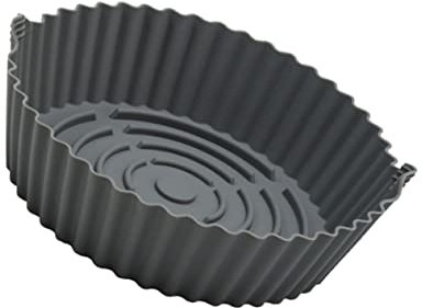 ULTECHNOVO Backformen aus Silikon Airfryer-Schalen Luftfritteuse braten nicht Ersatzfach Dual Air Fryer Silicon Liner Pot Air Fry Liner Air Fryer Backblech Airfryer-Behälter Kieselgel Grau