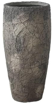 Vaso per piante da interno ed esterno Vasi for piante alti rotondi da terra Vasi for fiori in cemento grigio Ornamenti con fori di drenaggio Contenitore for piante for giardino domestico Arredamento d