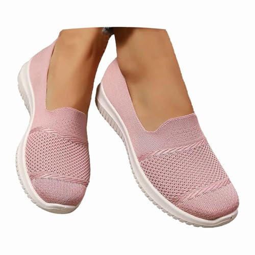 Chaussure Orthopédique Femme Agee Large Chic Baskets Femmes Légères Sneakers Maille Confortables pour Marche, Travail & Été Sandales Chaussures Rose
