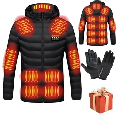 Veste Chauffante Homme Femme éLectrique Usb Avec 8 Zones De Chauffage 3 Niveaux De Chaleur Gilet Manteau LéGer Et Chaud Hiver Blouson Chauffant D'ExtéRieur VêTement Pour Moto Chasse RandonnéE Ski