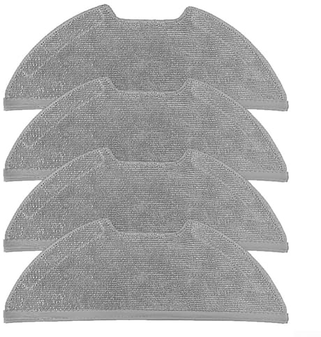 Lot de 4 serpillères pour aspirateur robot Eureka E20 Evo Plus, lavables, réutilisables, en microfibre pour un nettoyage efficace du sol, installation facile, pour les maisons avec des animaux