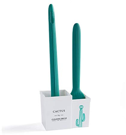 Toilettenbürste Wandmontierter Kaktus-Toilettenbürste Free Punch Lange Griff mit Basisreinigungsbürste Set für die gründliche Reinigung