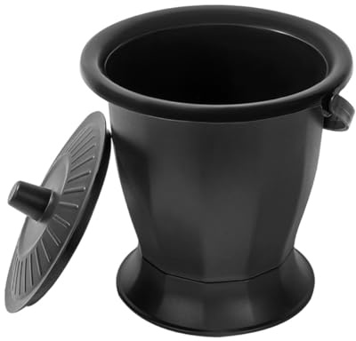 Cabilock Pot à Urine Portable Adulte en Plastique Noir avec Couvercle, Base Antidérapante, Léger et Résistant en PP, Urinoir de Chevet Pratique pour Usage et Hospitalier