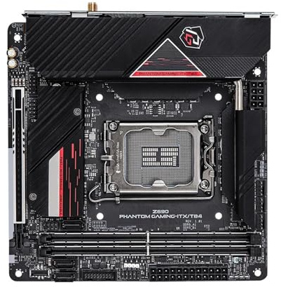 Cartes mères Fit for ASRock Z690 Phantom Gaming-ITX/TB4 Compatible avec Les processeurs Intel Core i9-14900K et i5-12400F (Socket LGA1700), 4 emplacements DDR5, USB 3.2 Gen2 M. PCIe 5.0