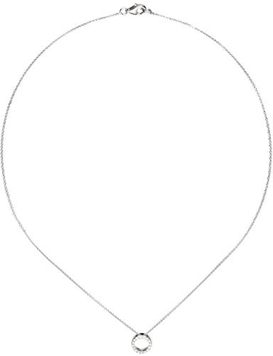 Jobo Damen-Halskette aus 925 Sterling Silber mit Zirkonia 43 cm