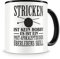 Samunshi® Stricken ist kein Hobby Tasse Kaffeetasse Teetasse Kaffeepott Kaffeebecher Becher H:95mm/D:82mm schwarz