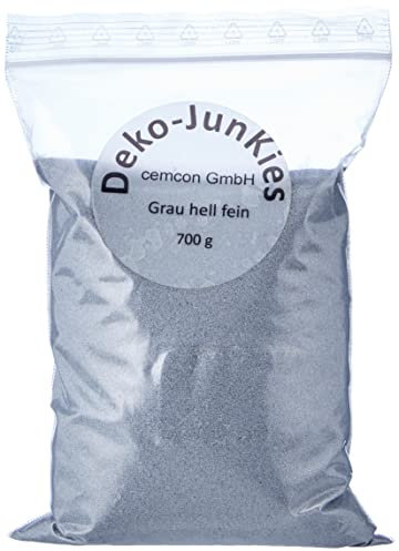 Deko-JunKies Dekosand Bastelsand Quarzsand fein (Grau hell)