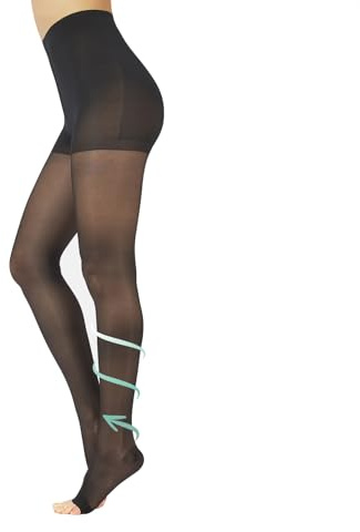 CALZITALY Collant Compressione Graduata Forte Medicali a Punta Aperta 15-21 mm/Hg, Calze Mediche Velate senza Punta, S, M, L, XL | 140 DEN | Made in Italy