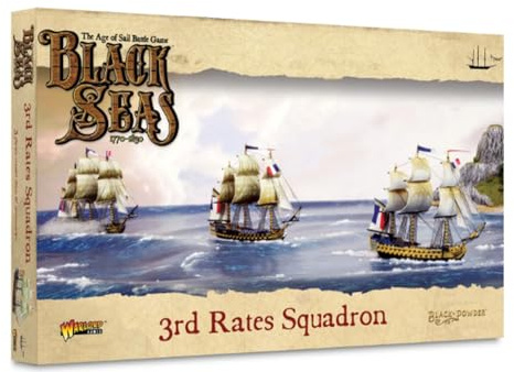 Warlord Games 3rd Rate Squadron - 1/700 Scale Plastic Miniatures for Black Seas Highly Detailed Age of Sail Era Miniatures for Table-top Wargaming