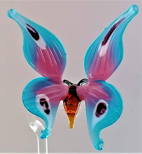 Glasvogelwelt Orchideenstab Schmetterling -Normale Ausführung- (rosa/hellblau)