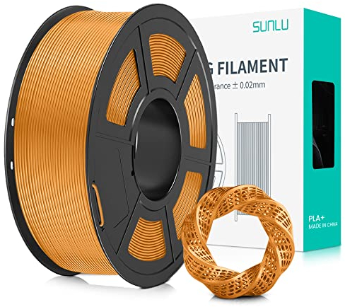 SUNLU PLA+ Filament 1.75mm, PLA Plus 3D Drucker Filament, Stärker belastbar, Neatly Wound, 1KG 3D Druck PLA+ Filament, Maßgenauigkeit +/- 0.02mm, Coffee