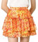Allegra K Damen Blumenrock Sommer Hoher Taille A Linie Ruffle Layered Kurz Minirock Rock Orange S