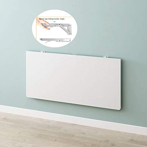 FENGSHOUU Wandklapptisch,Klappbar Wandtisch,Wandhängend Schreibtisch,Schwebender Falten Laptop-Tisch,Multifunktional Computertisch Küchentisch Esstisch,Platz Sparen,Weiß,Faserplatte (40x30cm/16x12in)