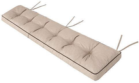 Bankkissen Bankauflage Auflage Kissen Polster Bankpolster Outdoor - Bankauflage Auflage für Bänke in Haus und Garten Sitzkissen - 120x40 cm Beige