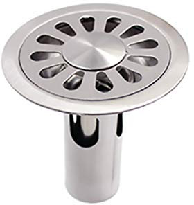 SagaSave Bodenablauf, rund, tief, Edelstahl, gebürstete Oberfläche, Duschablauf, Bodenablauf für Badezimmer, WC, Küche, Wäsche, Garten, 100 mm x 100 mm