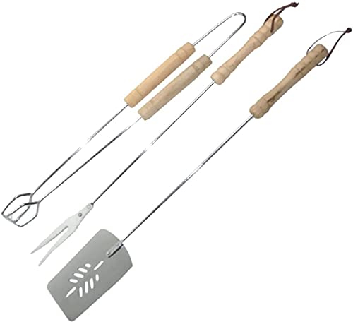 Unibos 3pcs BBQ Barbecue Tool Set Fork Spatula and Tongs Stainless Steel