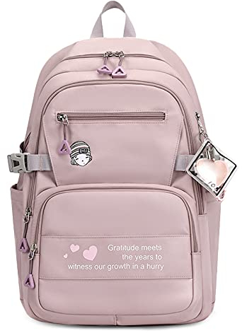 FANDARE Kinderrucksack Schulranzen Schultaschen Jungen Mädchen Schulrucksack Kinder Schultasche Rucksack Damen Klein für Schüler Outdoor Reise Daypacks Rucksack Dauerhaft Nylon Violett
