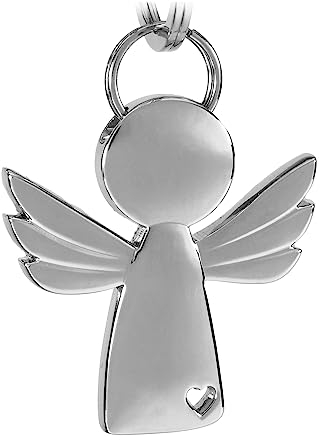 Tidero Schutzengel Schlüsselanhänger Hope - Engel Anhänger für Männer Frauen - Geschenk Glücksbringer Metall (Silber (glänzend))