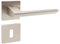 domino Türgriff Drückergarnitur BB-Buntbart Set quadratische Rosette Türklinke für Zimmertür, Bürotür, Kellertür & Innentür Aluminium Satin Nickel Türdrückergarnitur ELENA QR SLIM SN