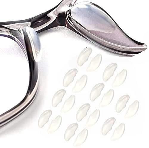 OPUGIT Brillen-Nasenpads, selbstklebende weiche Silikon-Luftkammer, Komfortable Airbag-Nasenpads für Brillen, Sonnenbrillen, 2 mm, 10 Paar, transparent