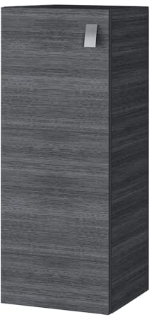 Planetmöbel Bad Midischrank in Anthrazit 32cm, Hängeschrank für Badezimmer, Kleiner Badschrank für extra Stauraum mit 3 Fächern