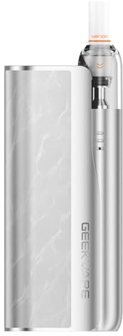GEEKVAPE WENAX M Starter Kit, Electronic Cigarette with Pod System, 400 mAh, Wenax M Power Bank 2500 mAh, Wenax M1 Mini Kit 2 ml, Wenax M1 Pod cartridge, Filter Drip Tip (Argento scamosciato)
