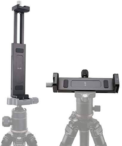 FOTGA Verstellbarer 12.6cm bis 22.5cm Smartphone-Tablet-Computer-Halter mit 1/4-Zoll-Lochhalterung, kompatibel mit Arca Swiss Stativ-Kugelkopf, für iPad mini/iPad 4/iPad Pro/Surface Pro/Phone