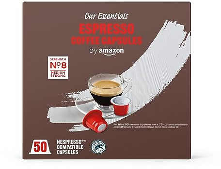 by Amazon Capsules de Café Expresso compatibles Nespresso, Torréfaction Moyenne, 50 Unité, Lot de 1, 100% Arabica