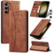 Jasonyu Cover per Samsung Galaxy S23 Flip Custodia in Pelle PU, Cover a Libro Portafoglio, Funzione Supporto, Magnetica, Slot Schede, TPU Bumper Caso Custodia per Samsung Galaxy S23 (Marrone)