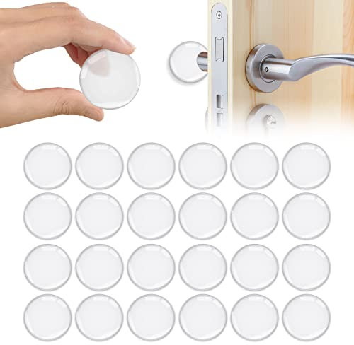Vicloon Fermaporta Paraurti da Parete, 24 Pezzi 40x8mm Fermaporta Maniglia Trasparenti Rotondi in Gomma, Paracolpi Autoadesivi, Gommini Trasparenti Fermaporta Adesivi per Pareti, Pavimento e Mobili
