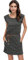 DOTIN Damen Sommerkleid Kurzarm Strandkleid Freizeitkleid Waves Tshirt Minikleid Jersey Kleid, Dunkelgrau, M