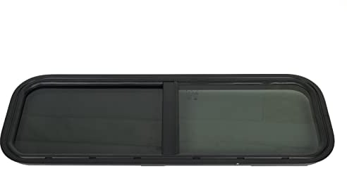 Aramox 900 X 300 Mm Rundwinkel-Schiebefenster für Wohnmobile, Schwarzes Gehärtetes Glas, Sonnenschutz für Wohnmobil, Tür, Fenster, für Wohnwagen