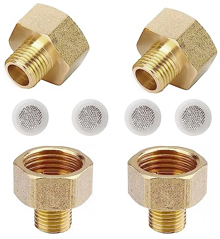 NewZC Lot de 4 adaptateurs de gaz 1/2 vers 1/4 AG - En laiton - Pour cuisinière à gaz, réchaud de camping