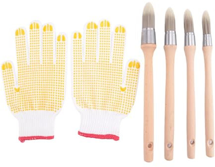 Yklhsocneg Accessoires de rechange pour outils de peinture de garniture, 4 petits pinceaux pour retouches et 1 x sans , outil de peinture de bord de brosse de bordure pour châssis