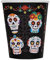 Funidelia | 8 vasos de Catrina Día de los muertos Day of the Dead Calavera mexicana - Decoración para fiestas de cumpleaños, fiestas de disfraces, Halloween y Carnaval - Negro