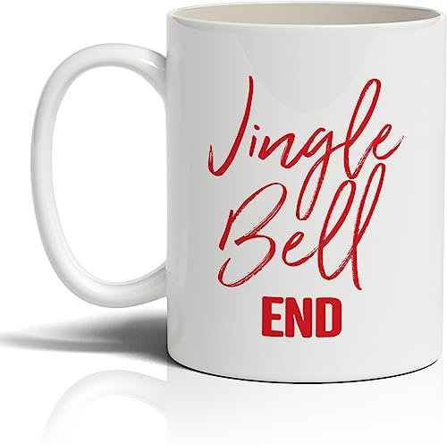 Punkcards - Funny Christmas Mugs- 'Jingle' - Novelty Xmas Mug - Secret Santa Gift - Festive Christmas Humour - Coffee Cup Funny - 11oz Microwave Safe - Ceramic Cup