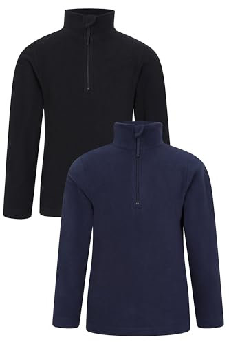 Mountain Warehouse Camber Kids Fleece - Multipack Girls & Boys Sweater, Microfleece, Lightweight, Quick Dry - Best for Camping, Outdoors, Travelling & Hiking Dark Blue (Multipack 01) 3-4y