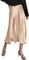 Zeagoo Damen Satin Rock Lang Hohe Taille Skirt Elegant Seide Midirock Sommer Midi Business Rock Helles Khaki S